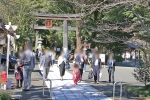 高麗神社 境内参道と参拝の七五三ご家族の様子