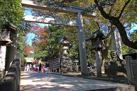 船橋大神宮 参道中ごろの第二鳥居の様子