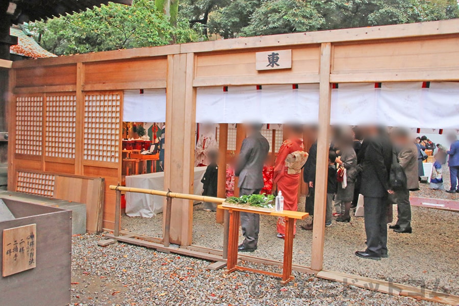 川越氷川神社 七五三の御祈祷を受けているお子さんたちとそのご家族の様子（その2）