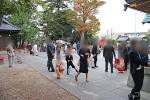 和楽備神社 拝殿・本殿前で過ごす多くの七五三ご家族の様子