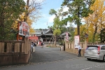 溝口神社 駐車場入口の様子