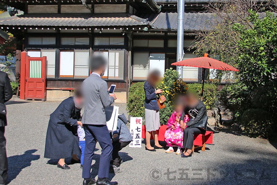 大國魂神社 七五三用野点の撮影スポットの様子