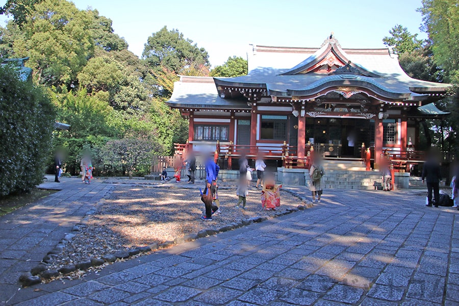 武蔵野八幡宮 七五三のご家族で賑わう境内の様子 その1