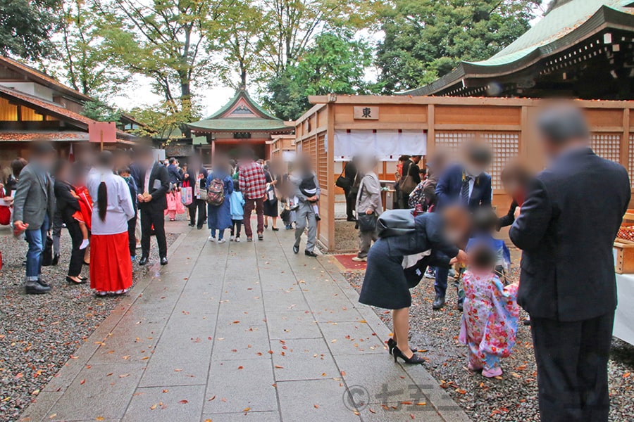 川越氷川神社 七五三シーズンの境内別角度からの様子