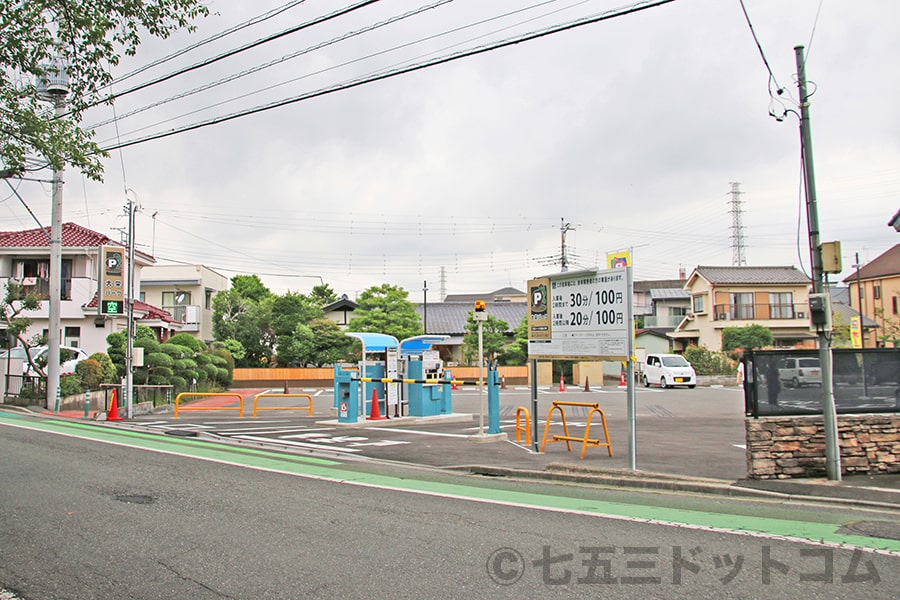 川越氷川神社 駐車場（有料コインパーキング：大栄パーク）の様子